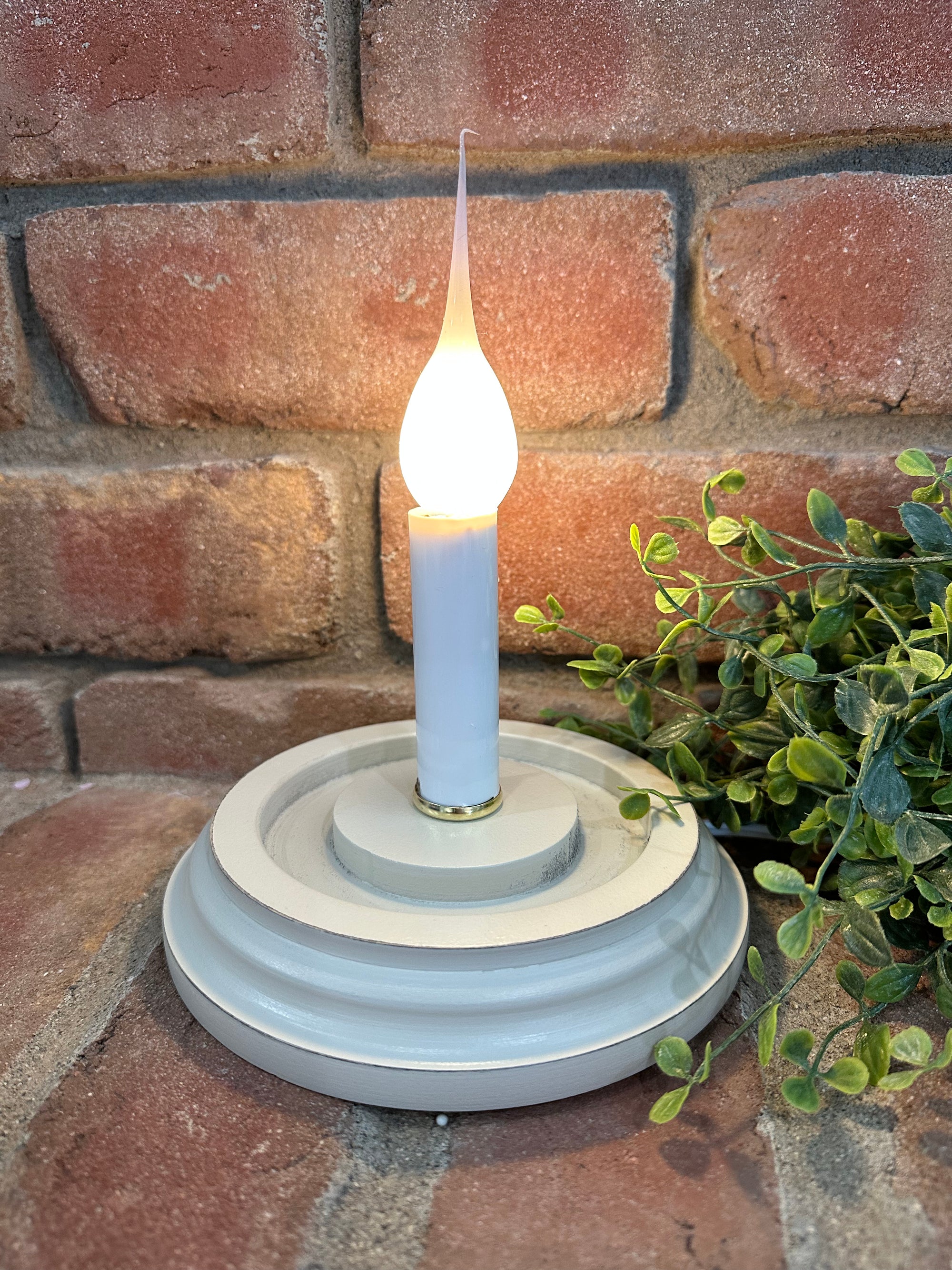 White Wood Base for Candle Sleeves