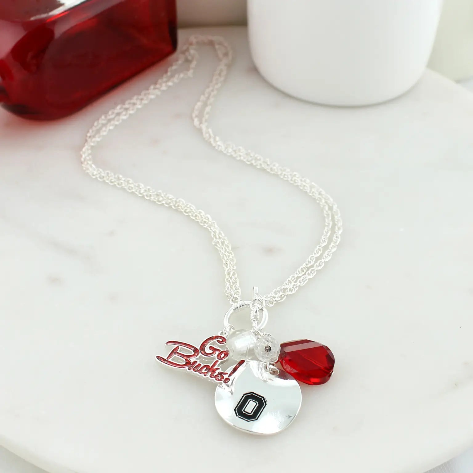 Ohio State Logo Cluster Necklace
