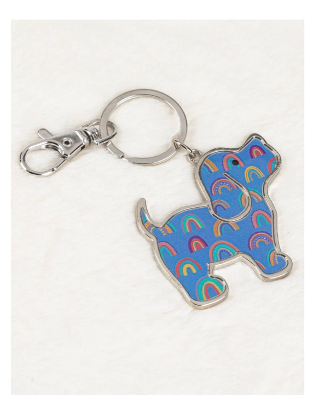 Puppie Love Rainbow Pup Key Ring
