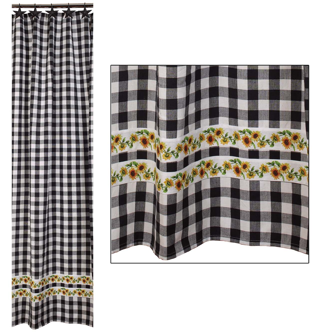 Sunflower Check Shower Curtain