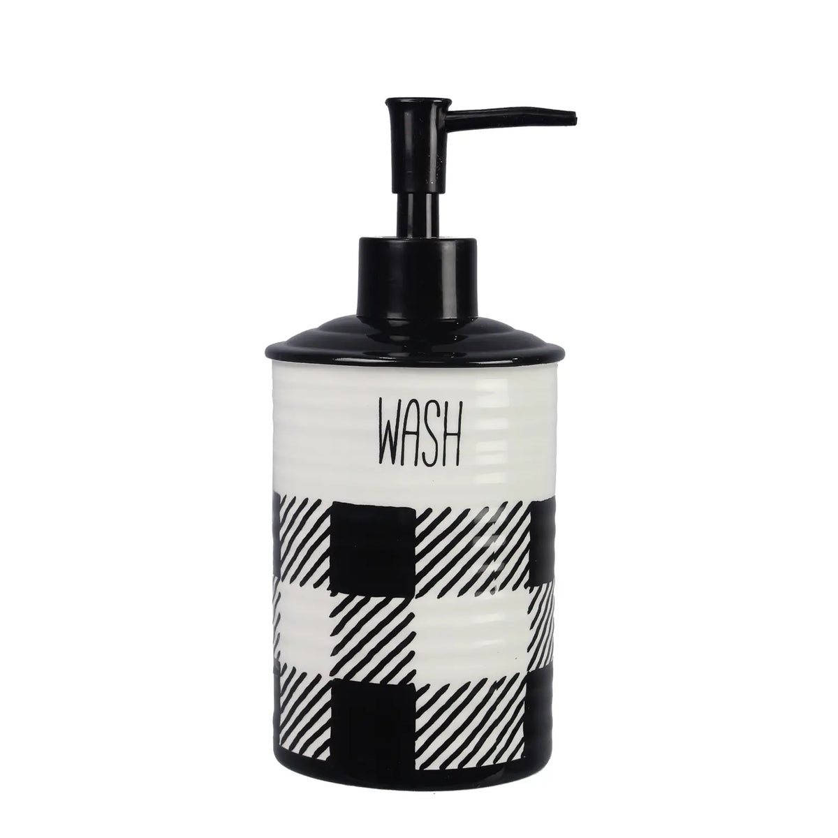 Black &amp; White Buffalo Plaid Dispenser