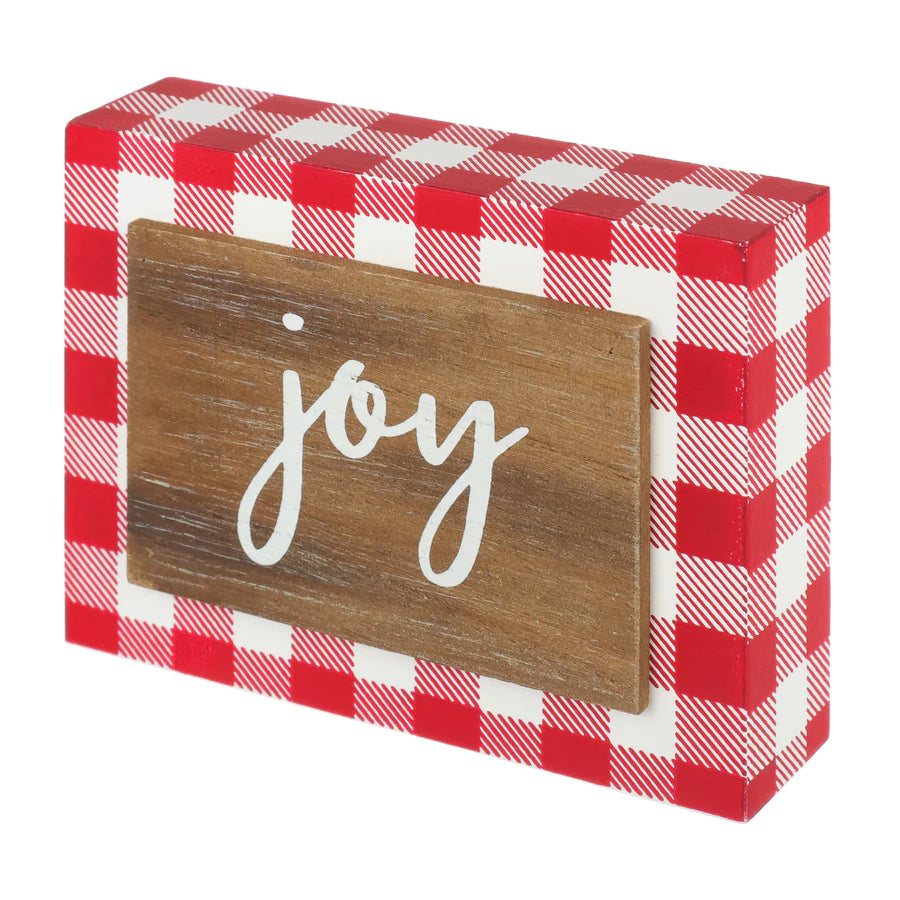 Joy Red & White Check Block