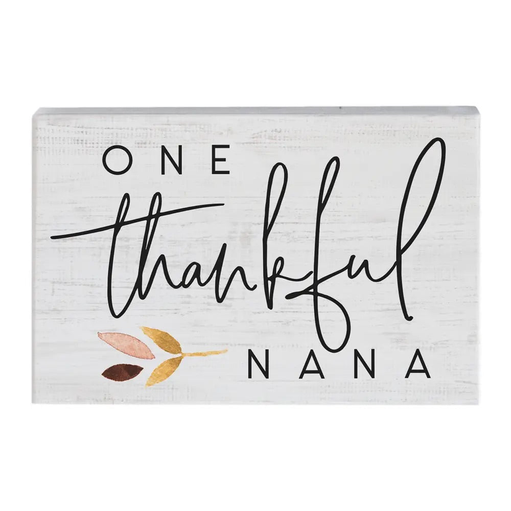 One Thankful Nana Block Sign