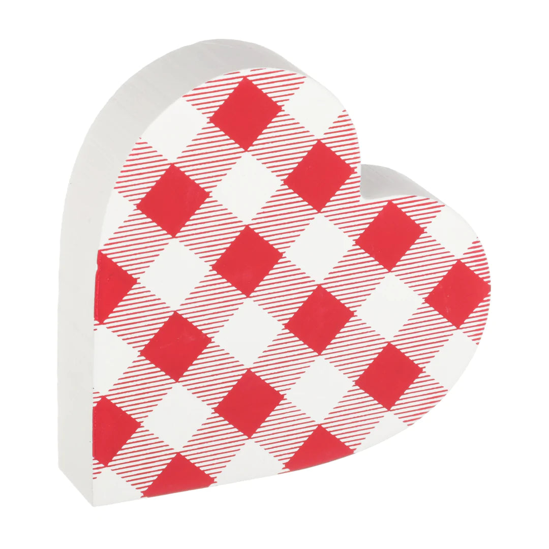 Red & White Check Heart