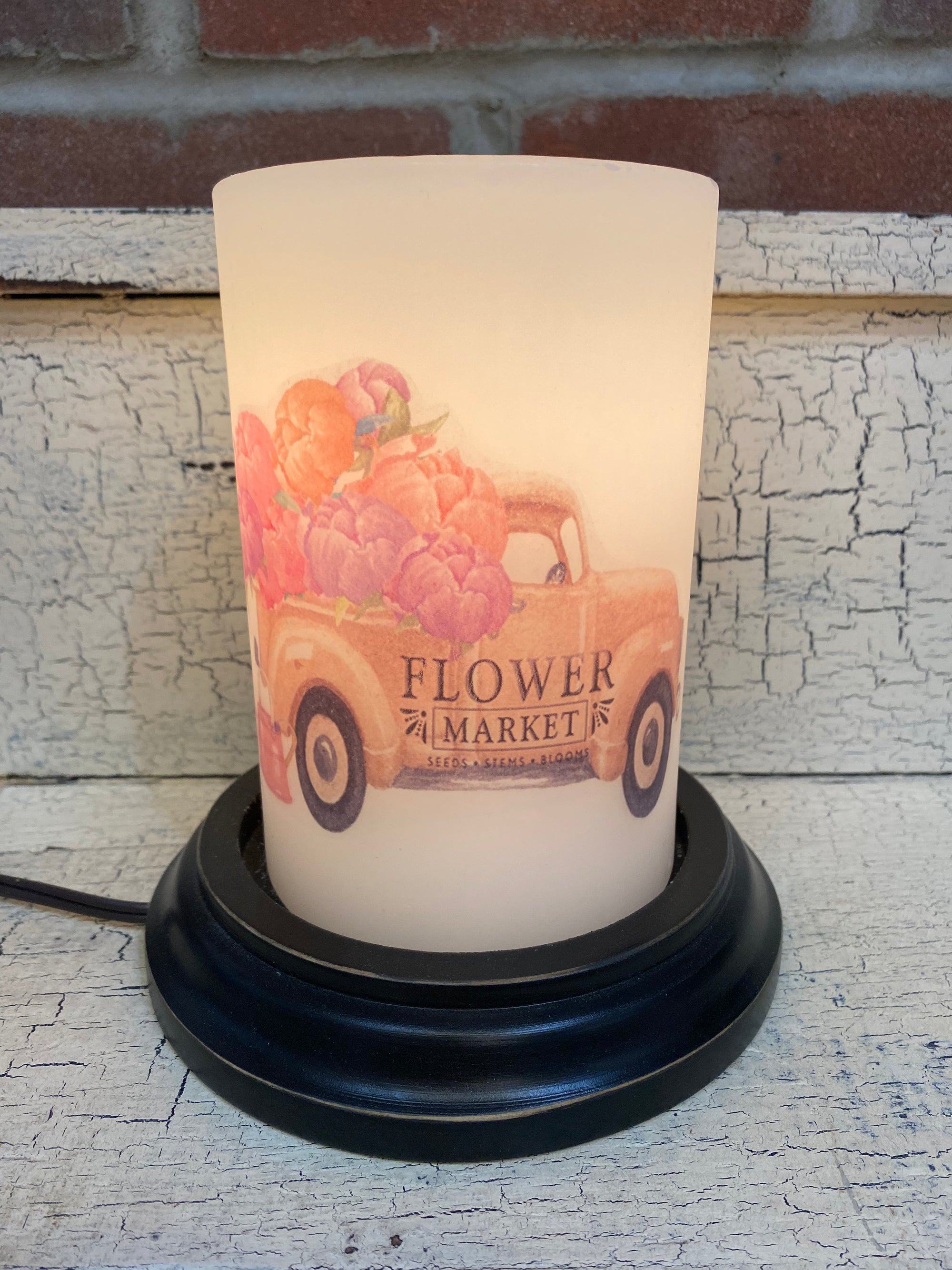 Truck Spring Peonies Candle Sleeve