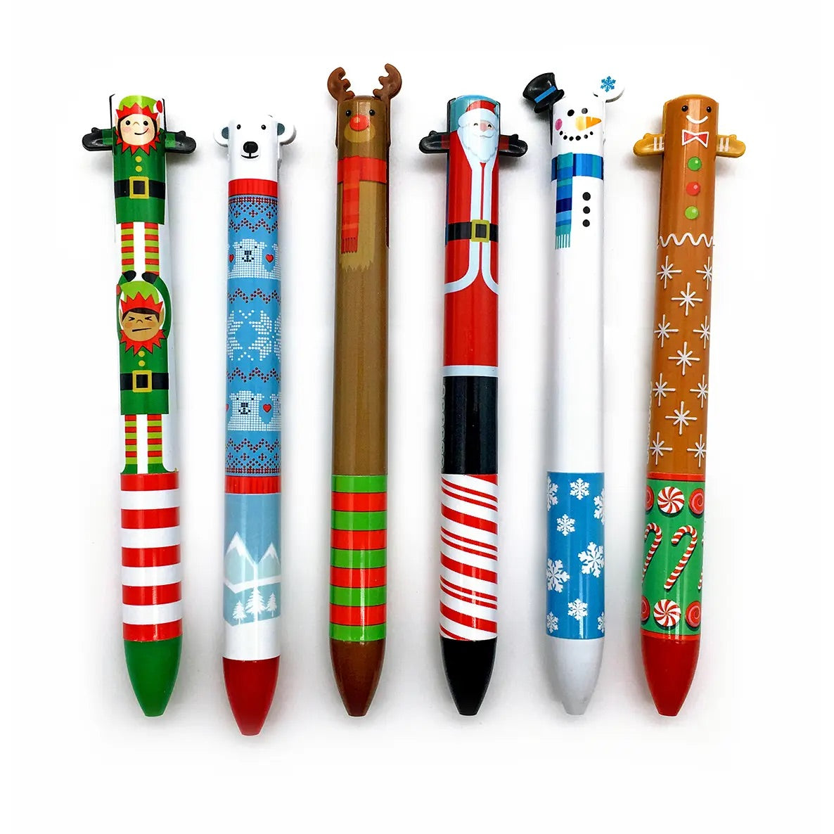 Holiday 2 Color Click Pens - 6 Styles