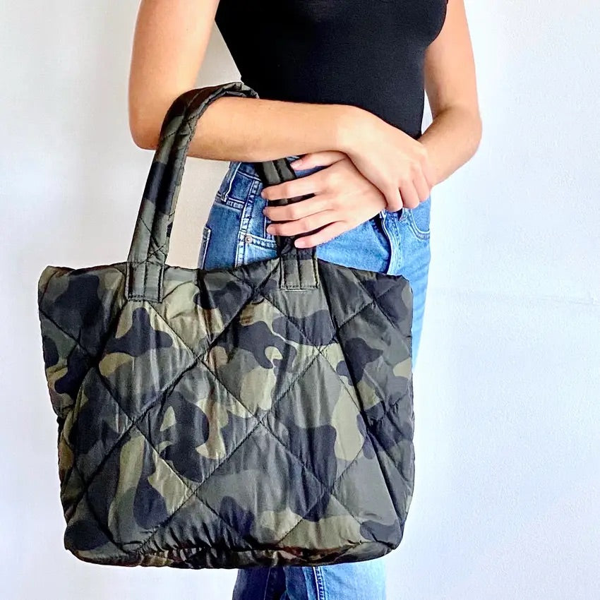 Quilted Camo Tote