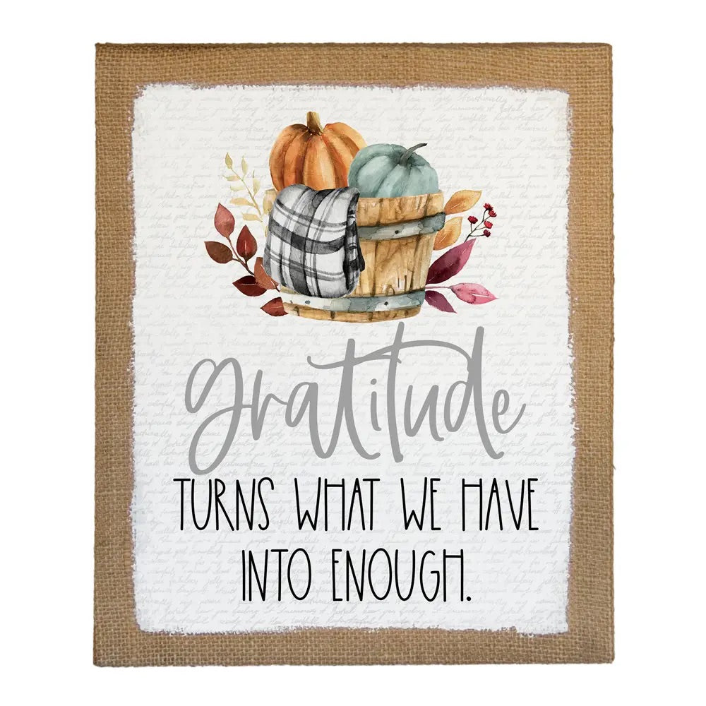 Gratitude Pumpkin Canvas Art