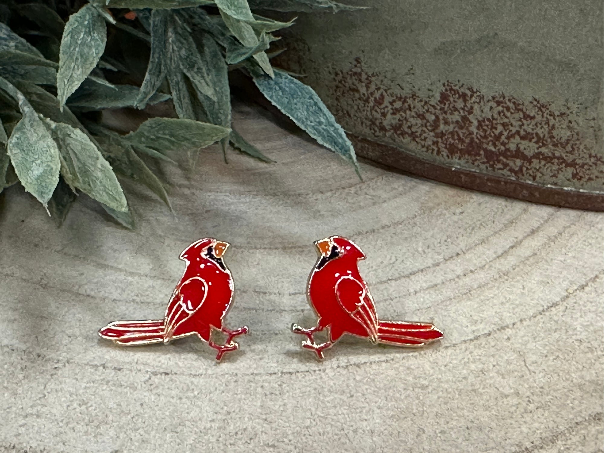 Cardinal Stud Earrings