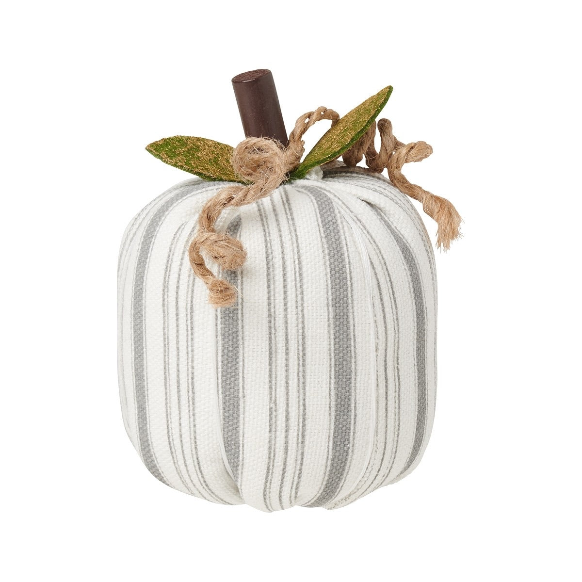 Small Gray Striped Fabric Pumpkin