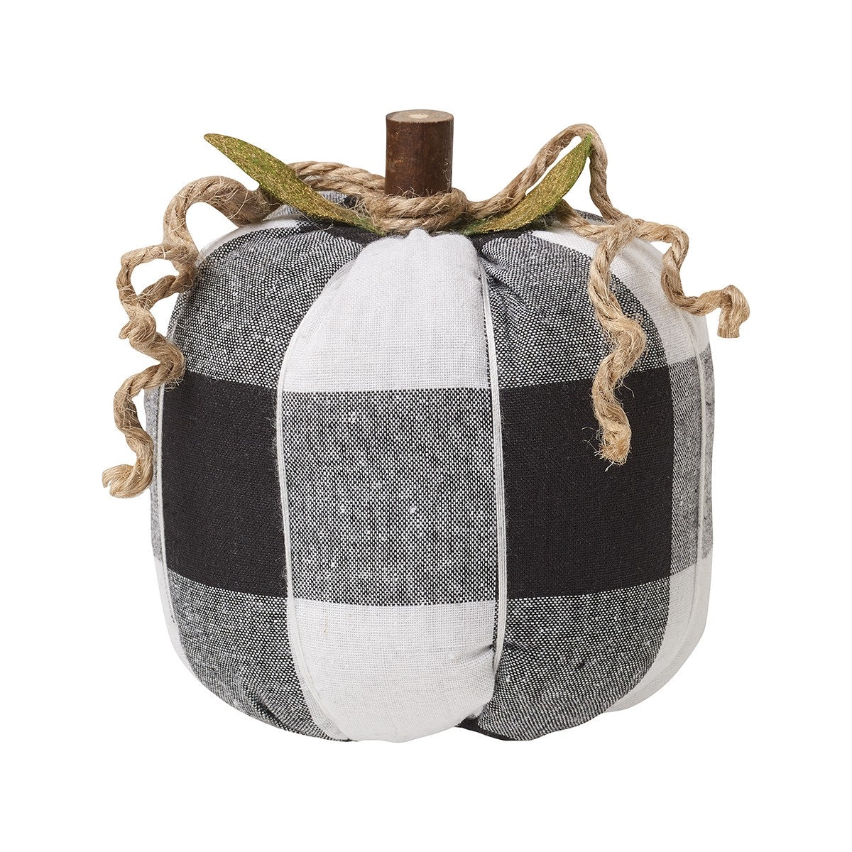 Medium Black/White Check Fabric Pumpkin