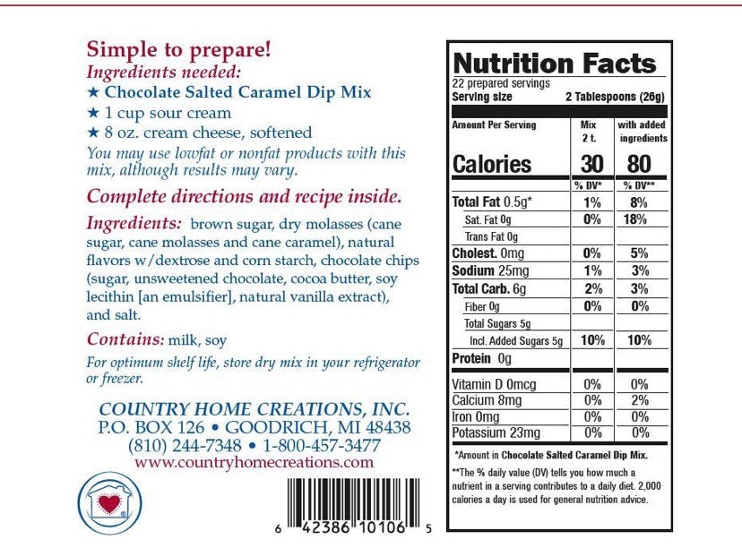 Chocolate Salted Caramel Dip Mix
