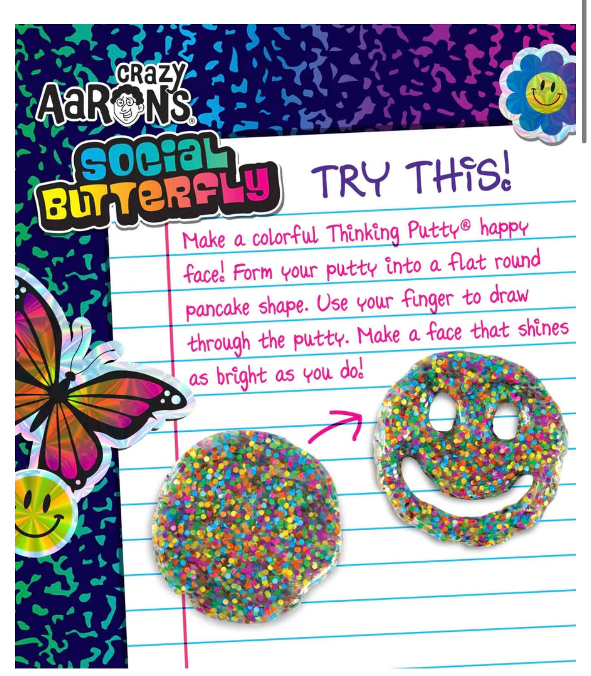 Social Butterfly Thinking Putty