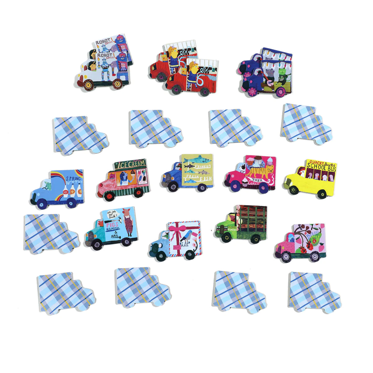 Trucks &amp; a Bus Little Memory &amp; Matching Game