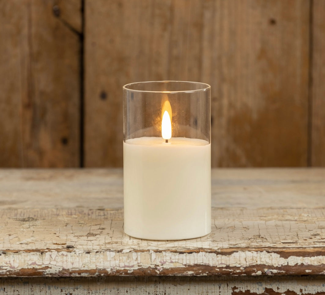 Glass 3D Flame Candle - 3 Sizes