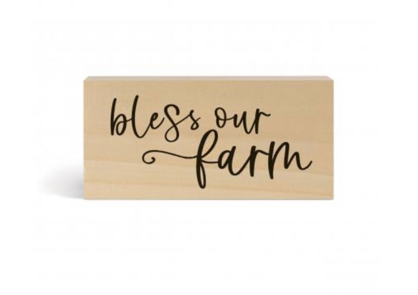 Bless our Farm Wood Block