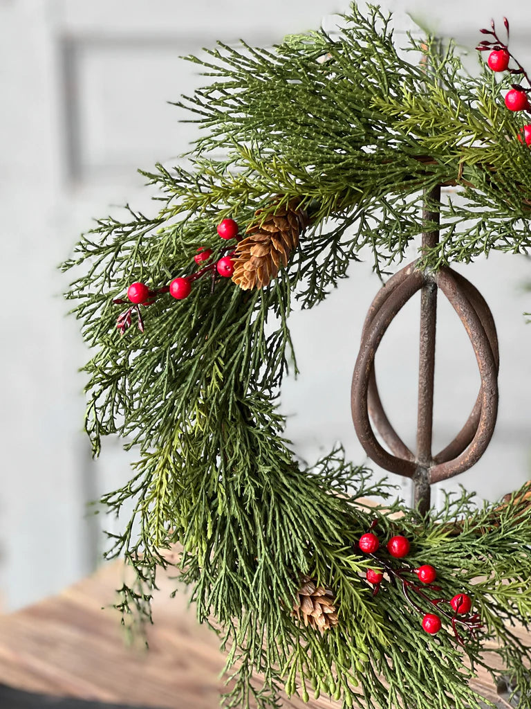 Alpine with Berries Candle Ring - Large