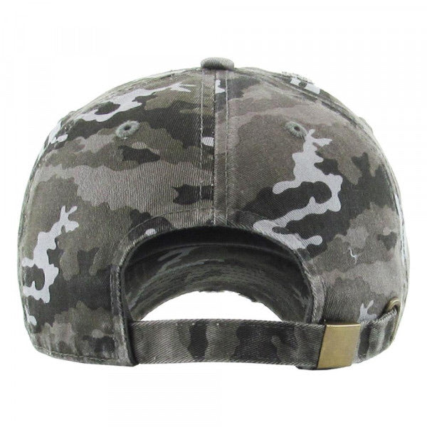Vintage Camouflage Baseball Cap - Black
