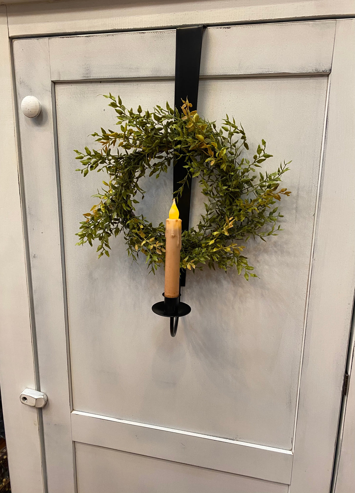 Over the Door Wreath and Candle Holder