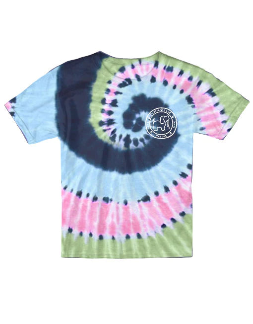 Mint Pink Spiral Tie Dye T-Shirts Kids