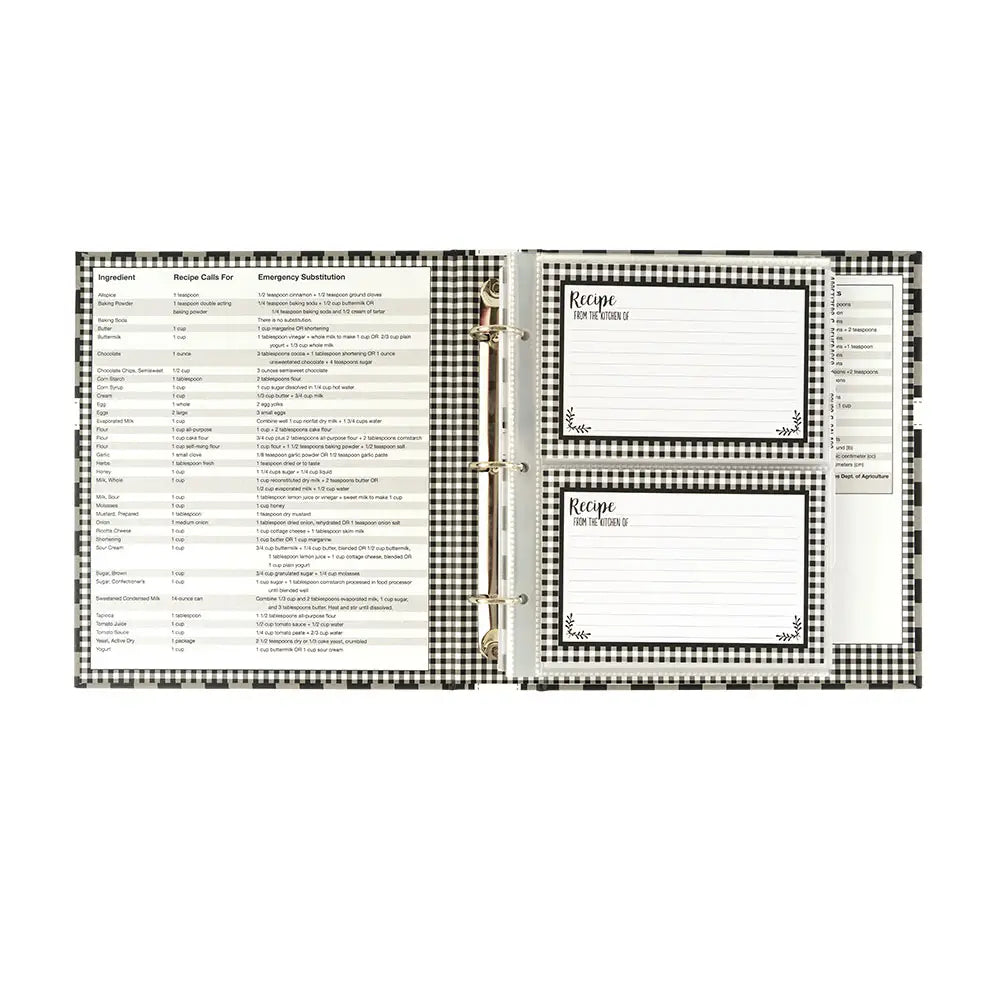 Black & White Check Recipe Binder