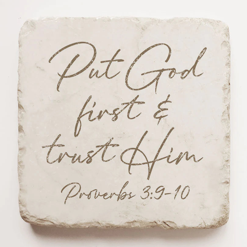 Put God First Scripture Stone