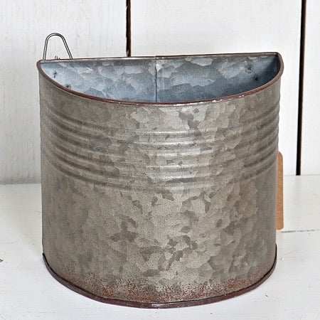 Vintage Galvanized Semicircle Bucket