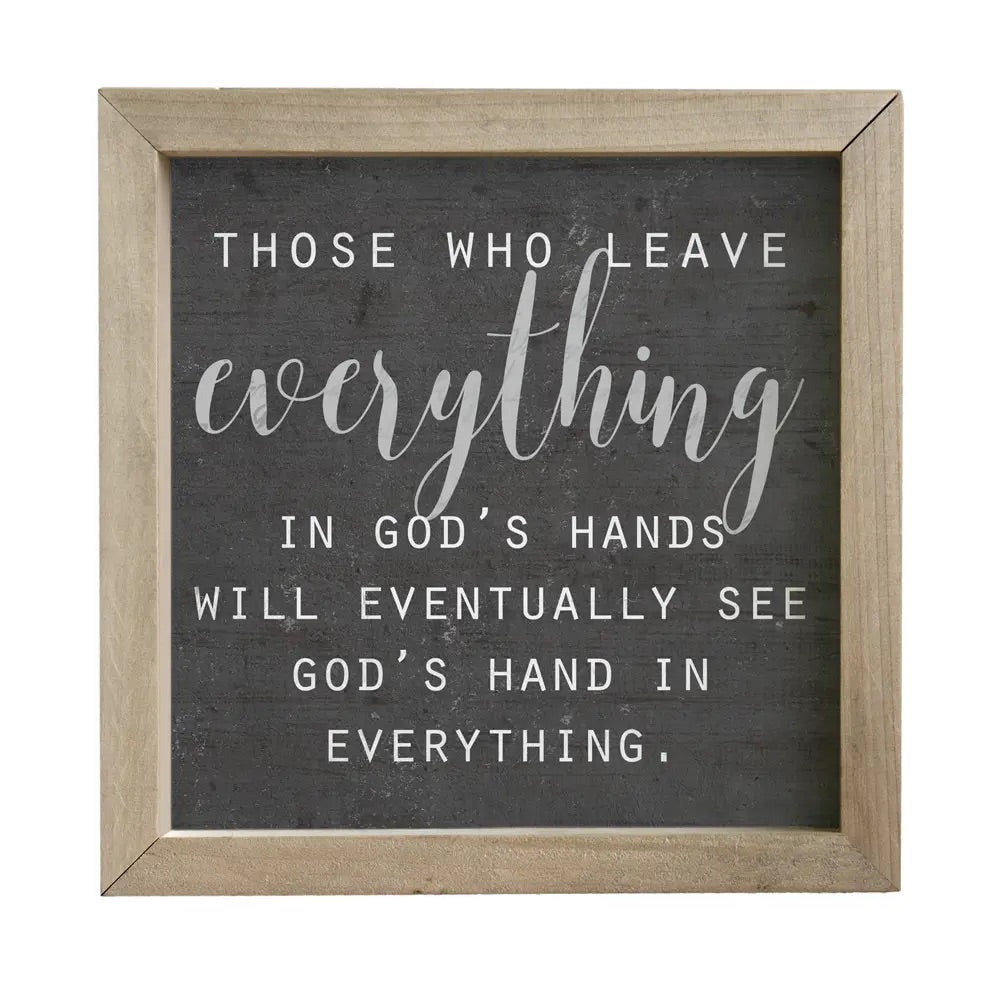 God’s Hands Framed Sign