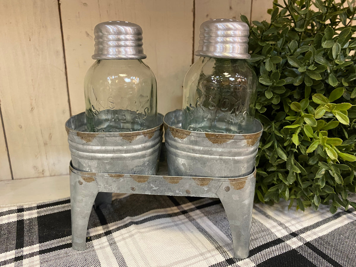 Wash Bin Salt & Pepper Caddy the olde farmstead