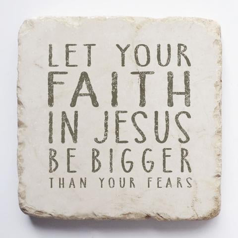 Faith over Fear Scripture Stone