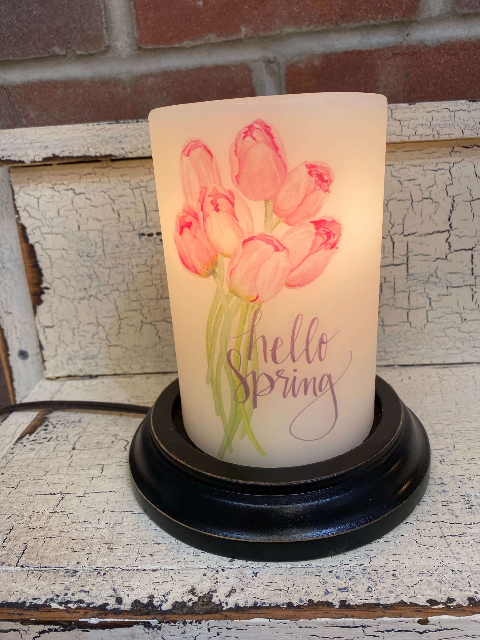 Hello Spring Tulips Candle Sleeve