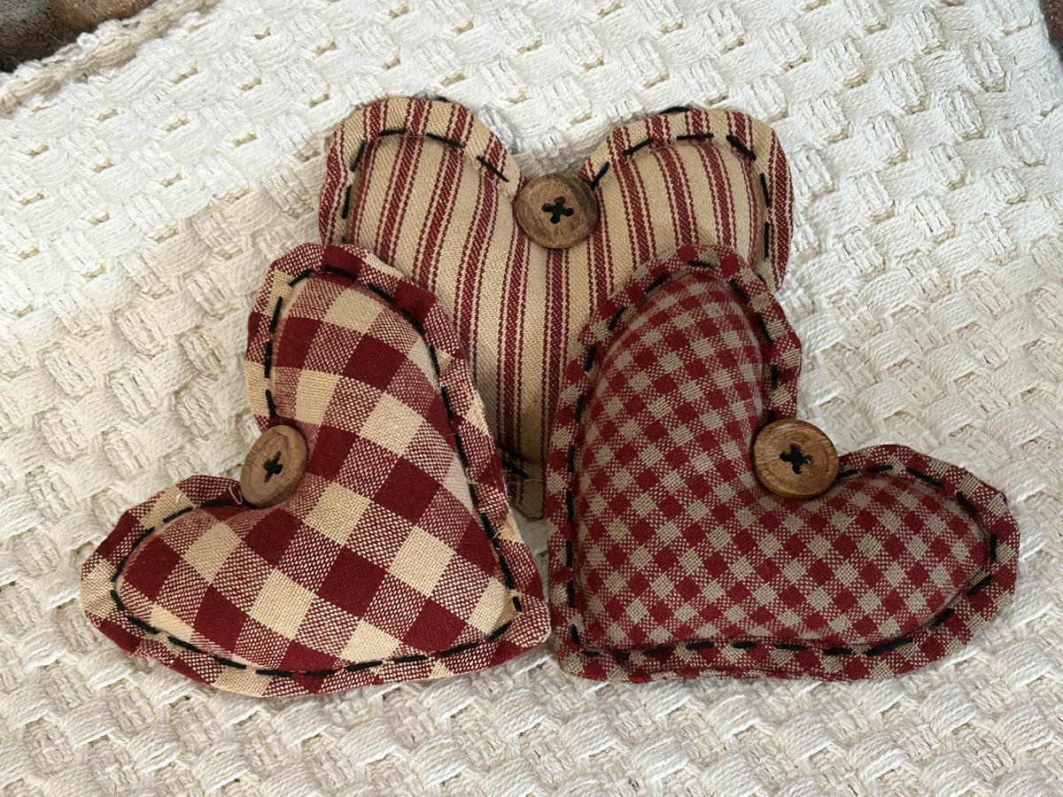 Fabric Heart Ornaments - 3 Styles