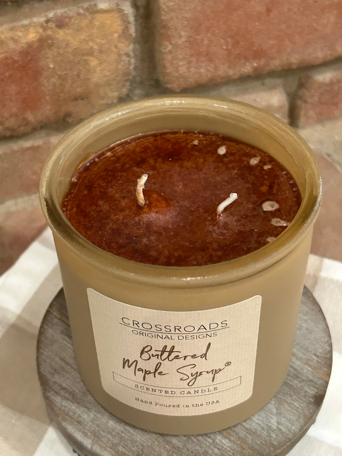 Buttered Maple Syrup Colored Glass 14 oz Candle