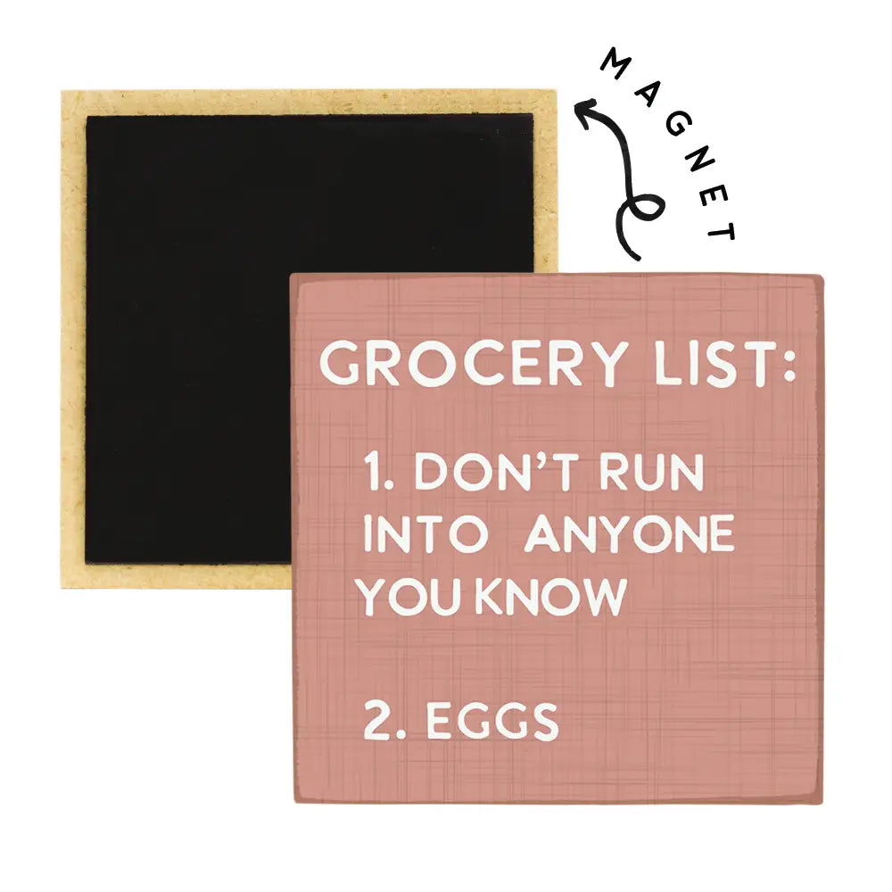 Grocery List Square Magnet