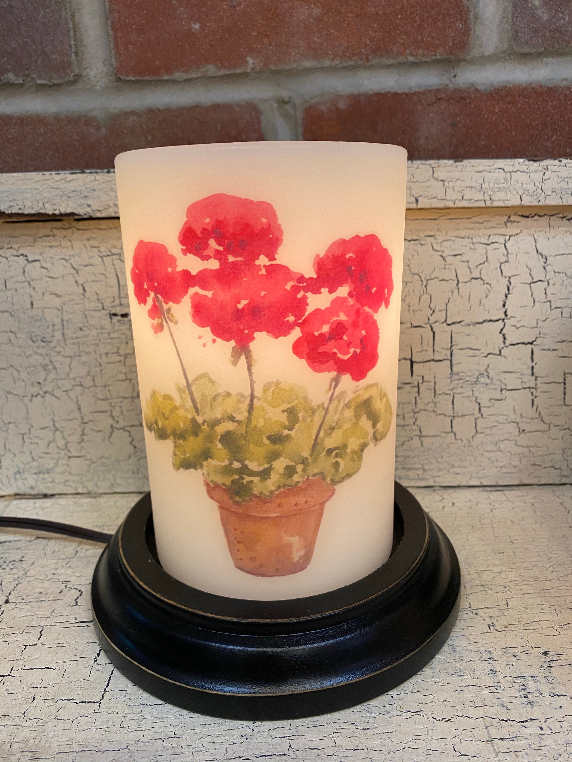 Red Geraniums Candle Sleeve