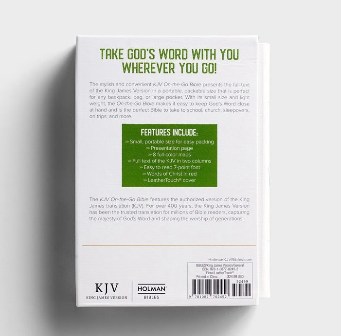 KJV On the Go Bible - White Floral
