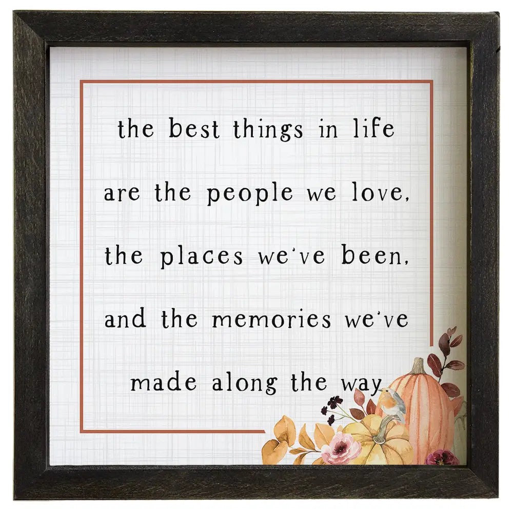 Best Things Pumpkins Framed Sign