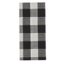 Wicklow Check Waffle Dishtowel - Black and Cream