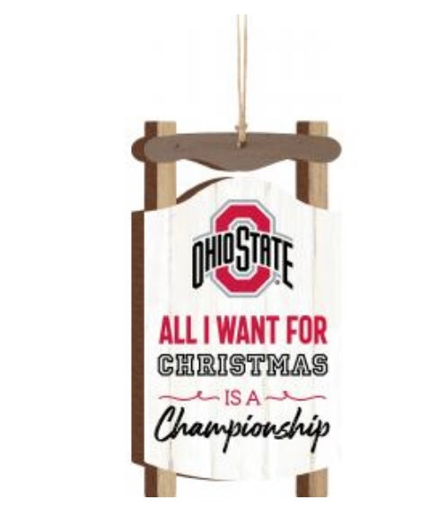 Ohio State Championship Sled Ornament