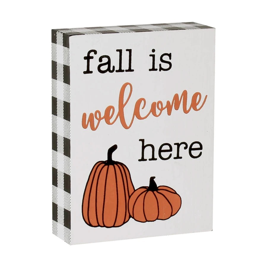 Fall Welcome Block Sign