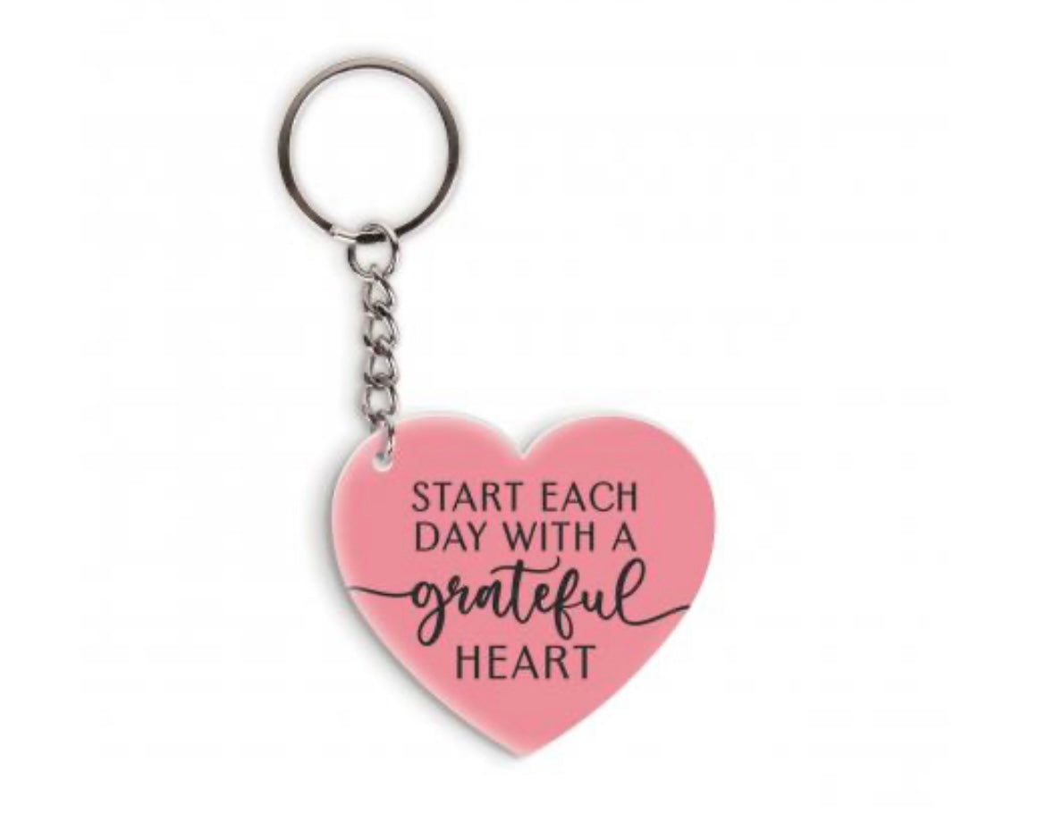 Grateful Heart Key Chain