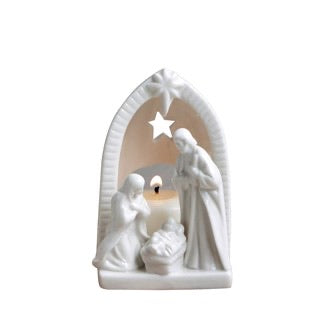 Ceramic Nativity Tealight Holder - Small