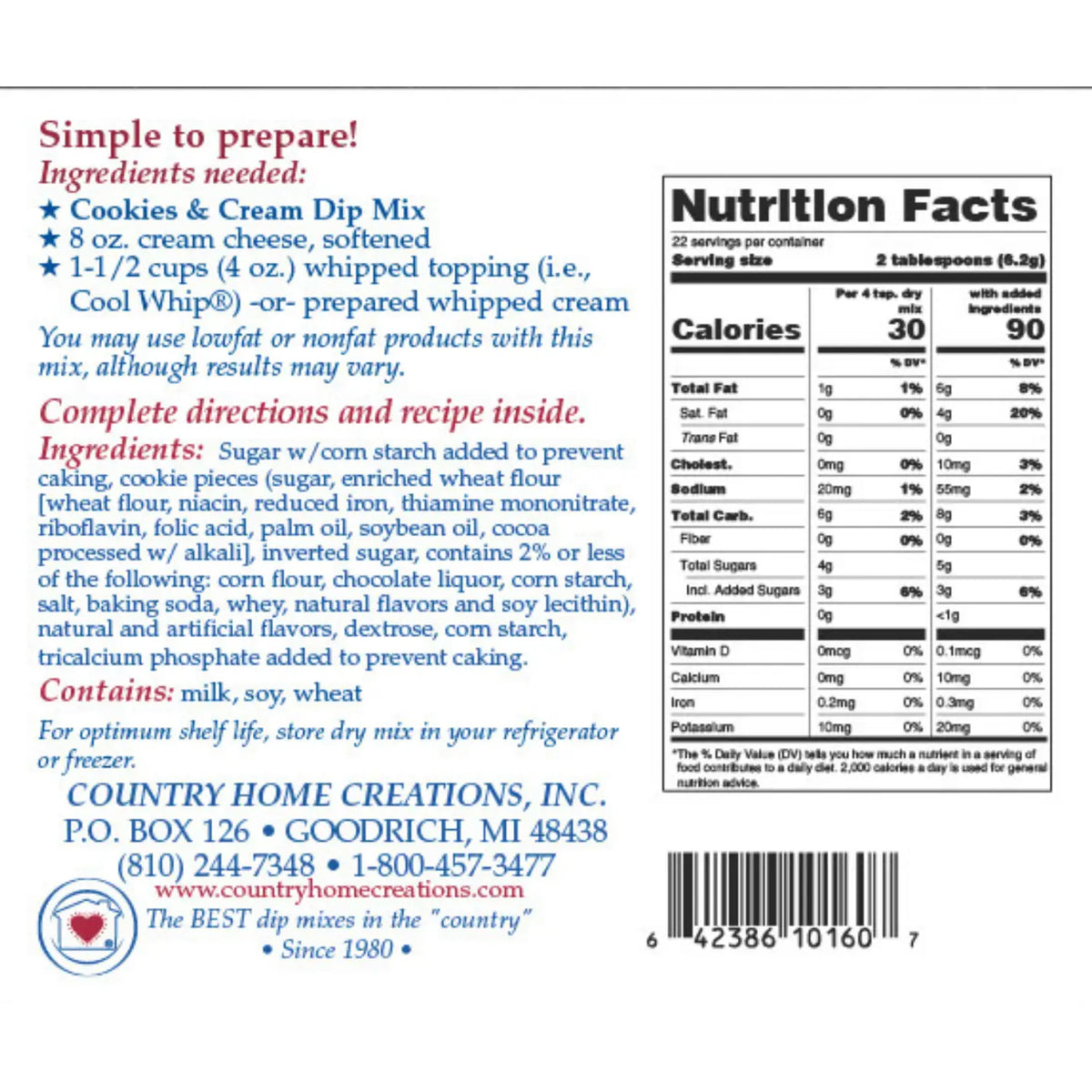 Cookies &amp; Cream Dip Mix