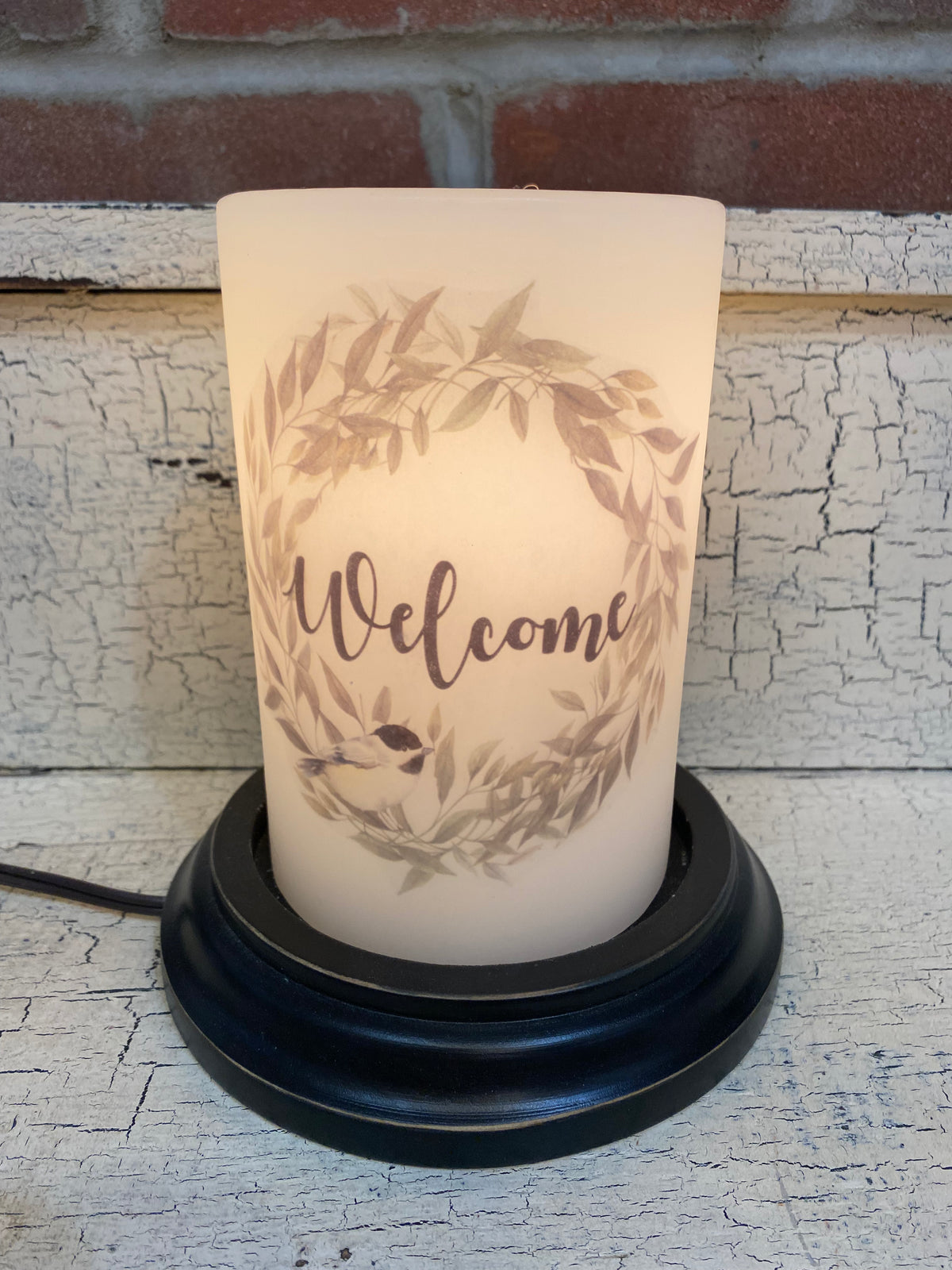 Eucalyptus Wreath Welcome Bird Candle Sleeve
