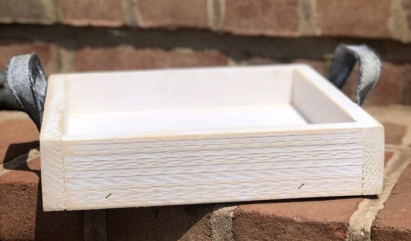 Square Wood Tray - White