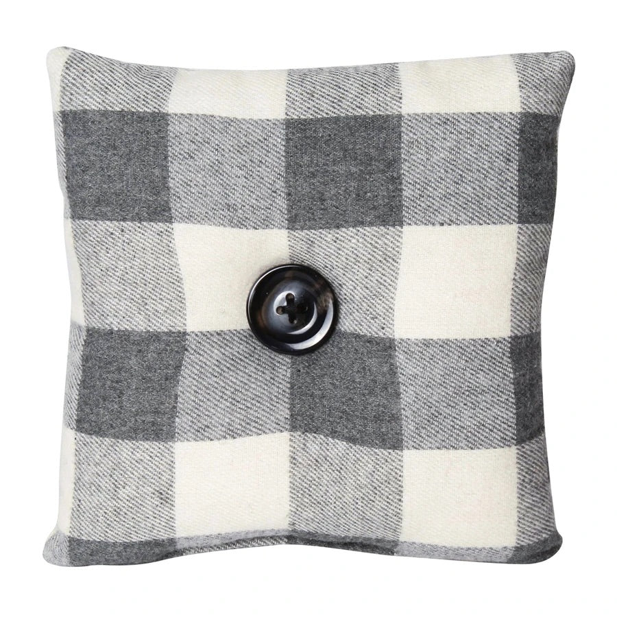 Gray &amp; White Check Mini Pillow