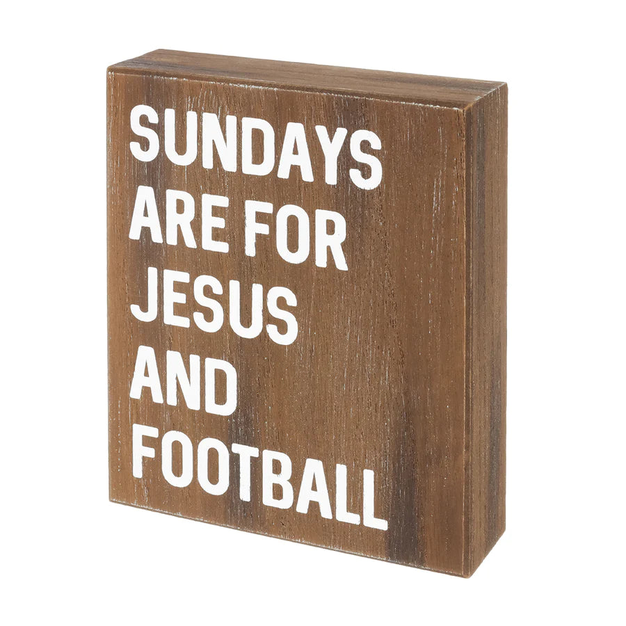Jesus and Football Box Sign