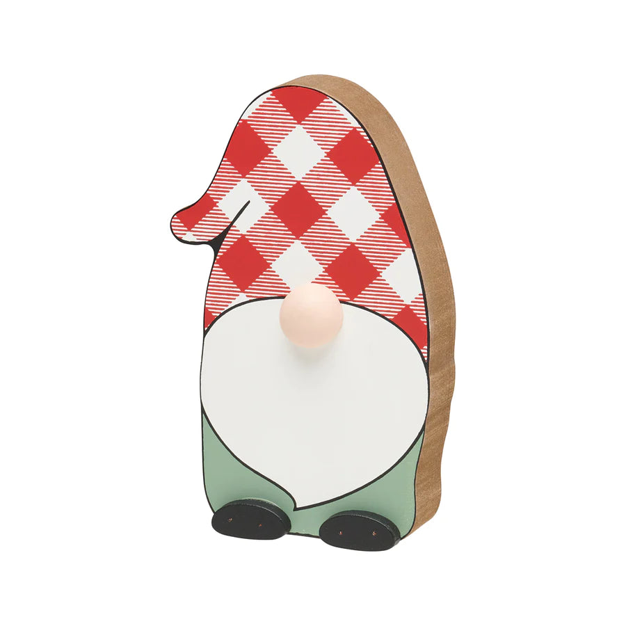 Red &amp; White Check Tall Gnome