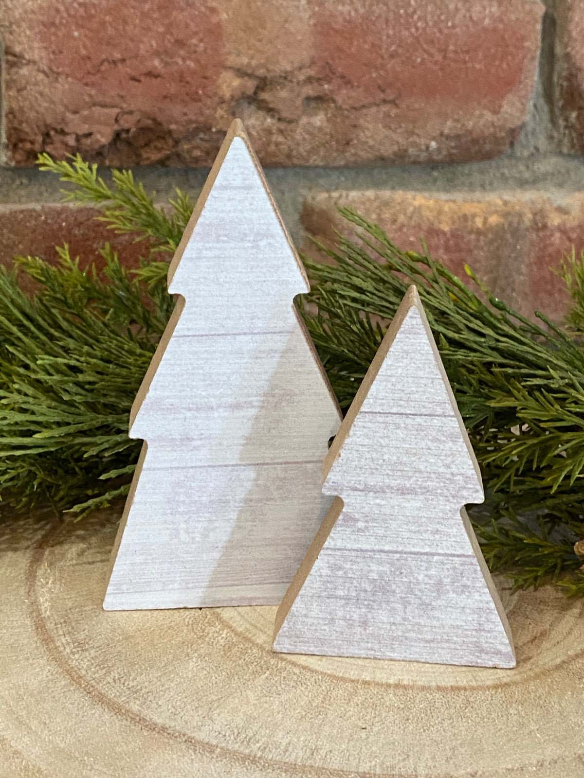 White Shiplap Trees - Set of 2
