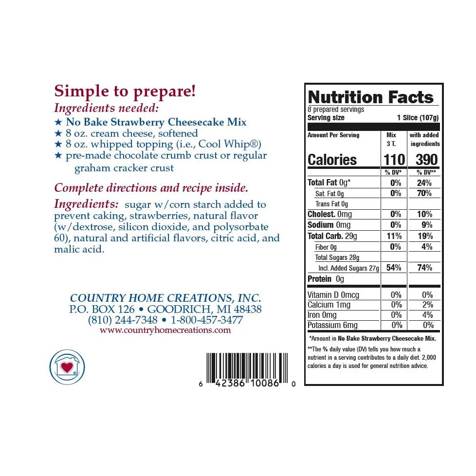No Bake Strawberry Cheesecake Mix